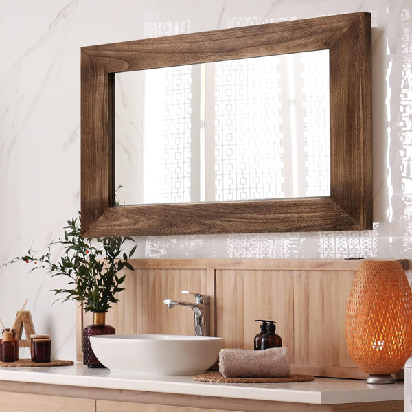Loon Peak® Fontanez Farmhouse Wood Bathroom Wall Mirror "& Reviews ...